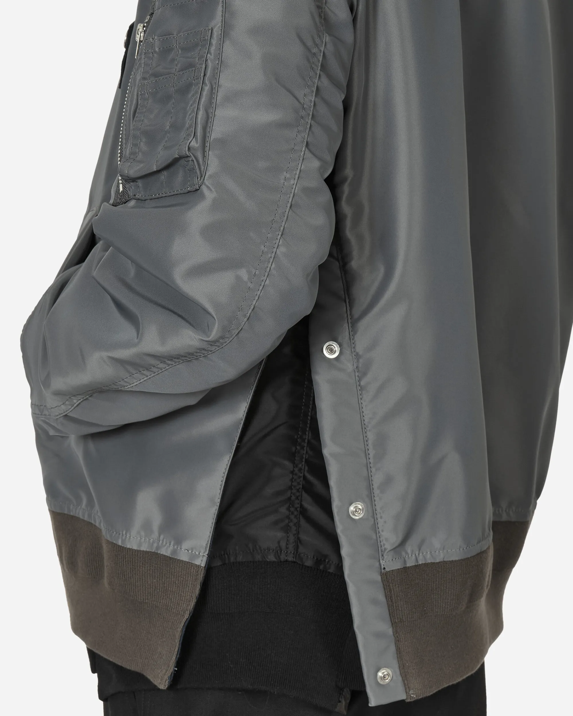 sacai Coats And Jackets^Nylon Twill Bomber Jacket Grey