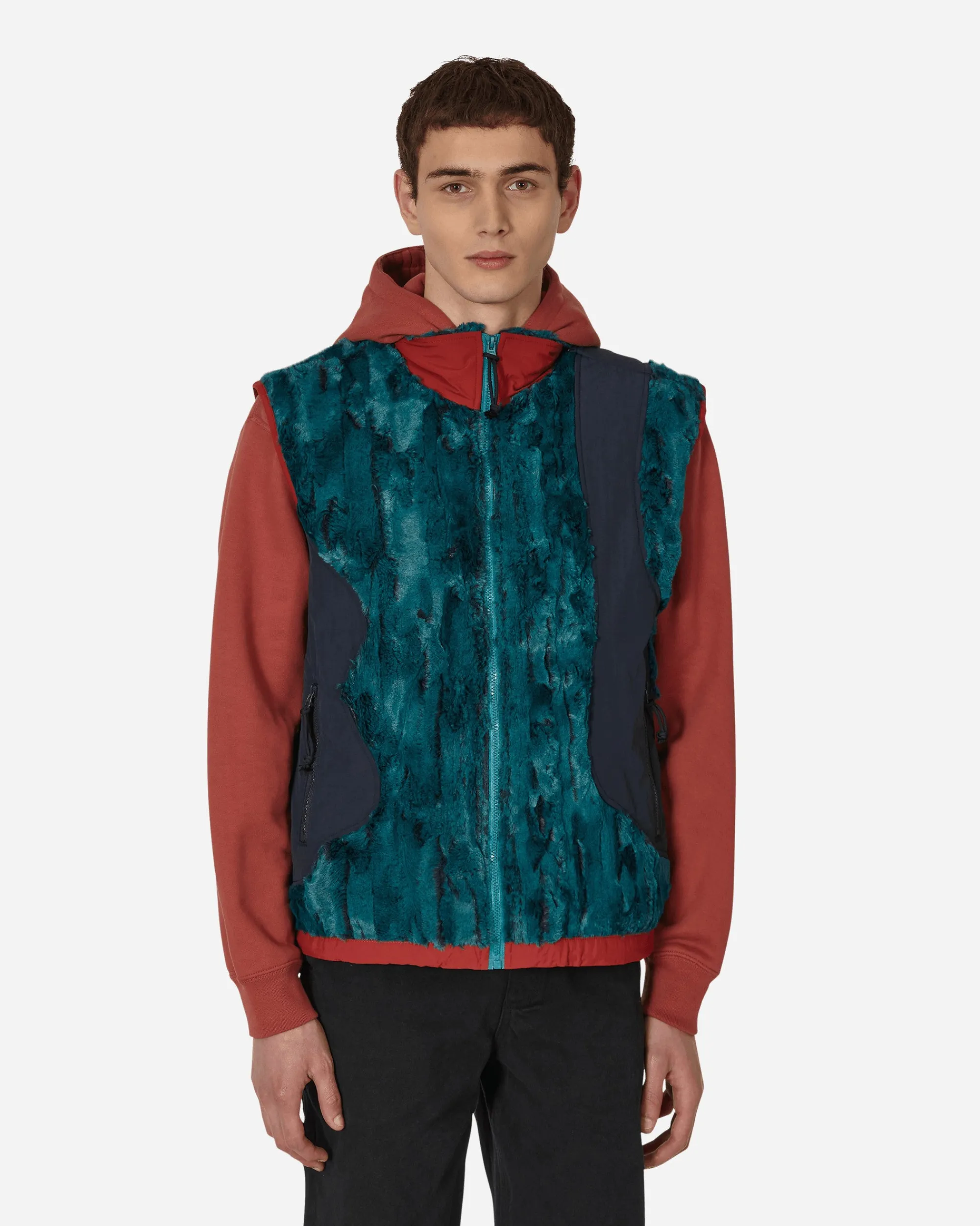 Brain Dead Coats And Jackets^Organic Paneled Fur Vest Blue