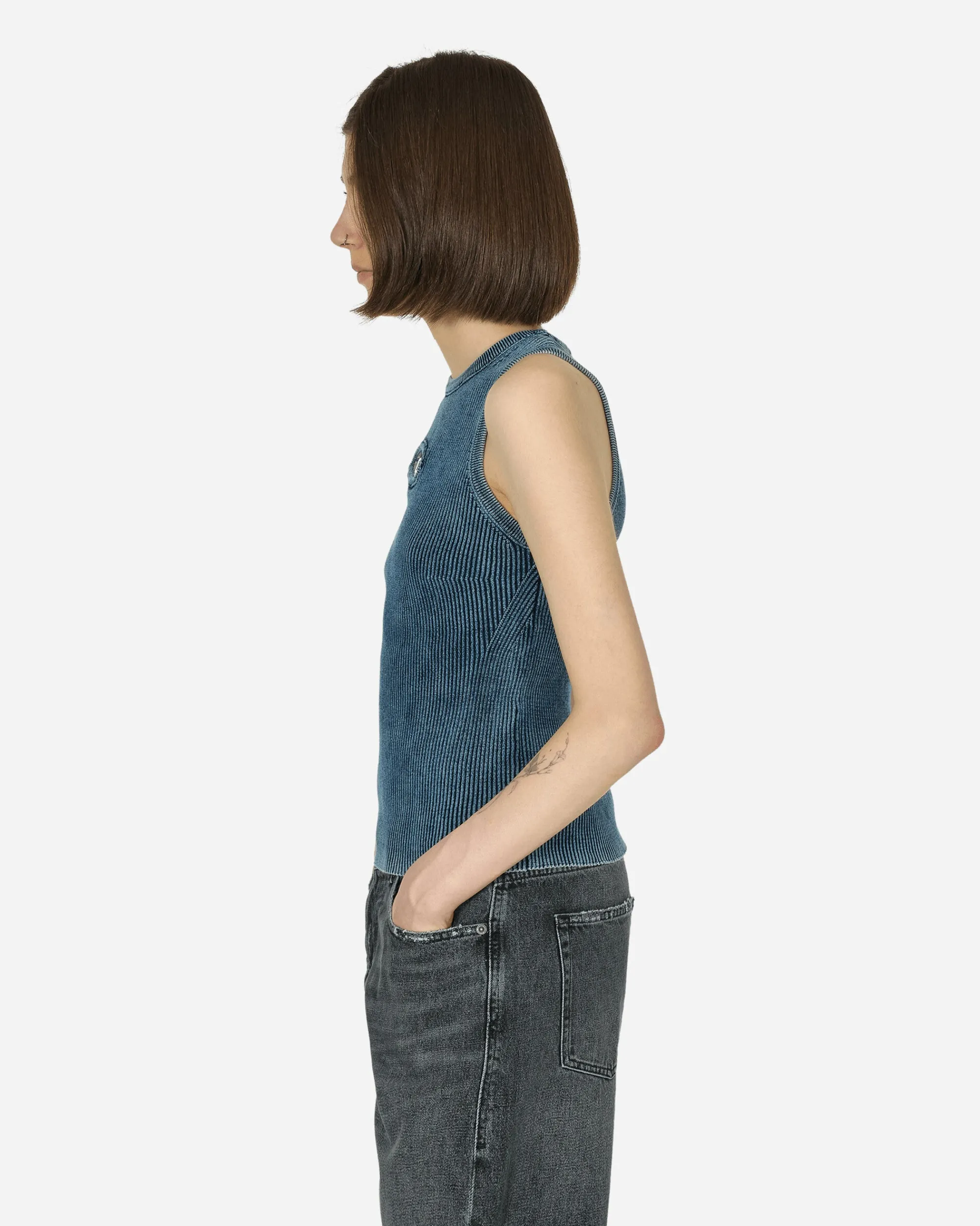 Diesel T-Shirts^Oval D Rib-Knit Tank Top Dark Blue