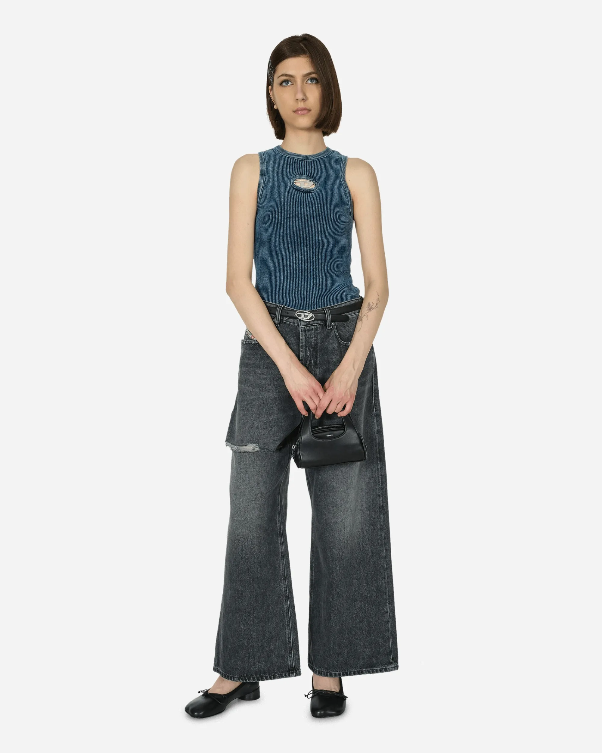 Diesel T-Shirts^Oval D Rib-Knit Tank Top Dark Blue
