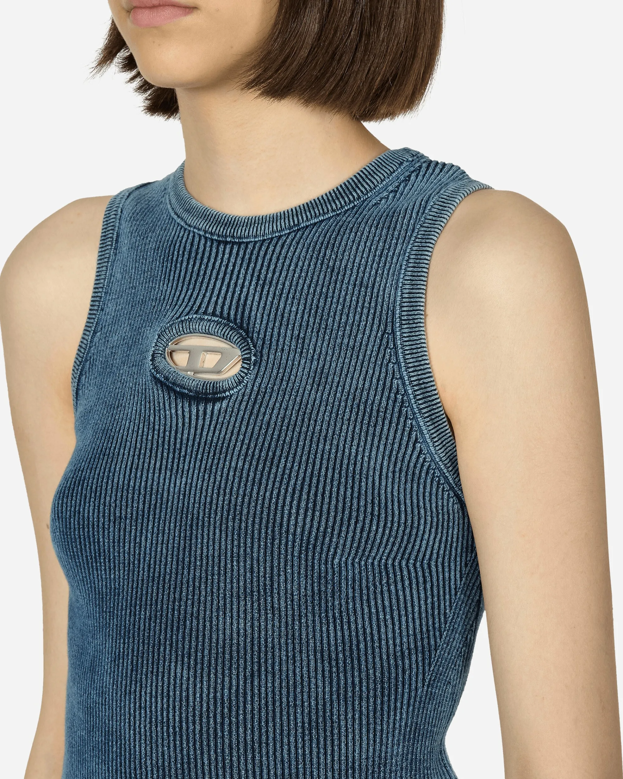 Diesel T-Shirts^Oval D Rib-Knit Tank Top Dark Blue