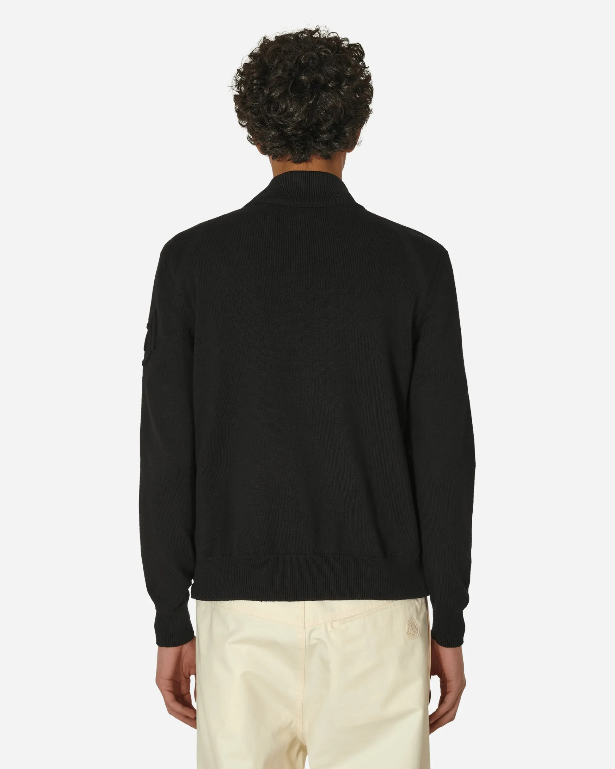 Moncler Knitwear^Padded Cotton Zip-Up Cardigan Black