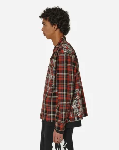 Awake NY Shirts^Paisley Printed Flannel Shirt Red