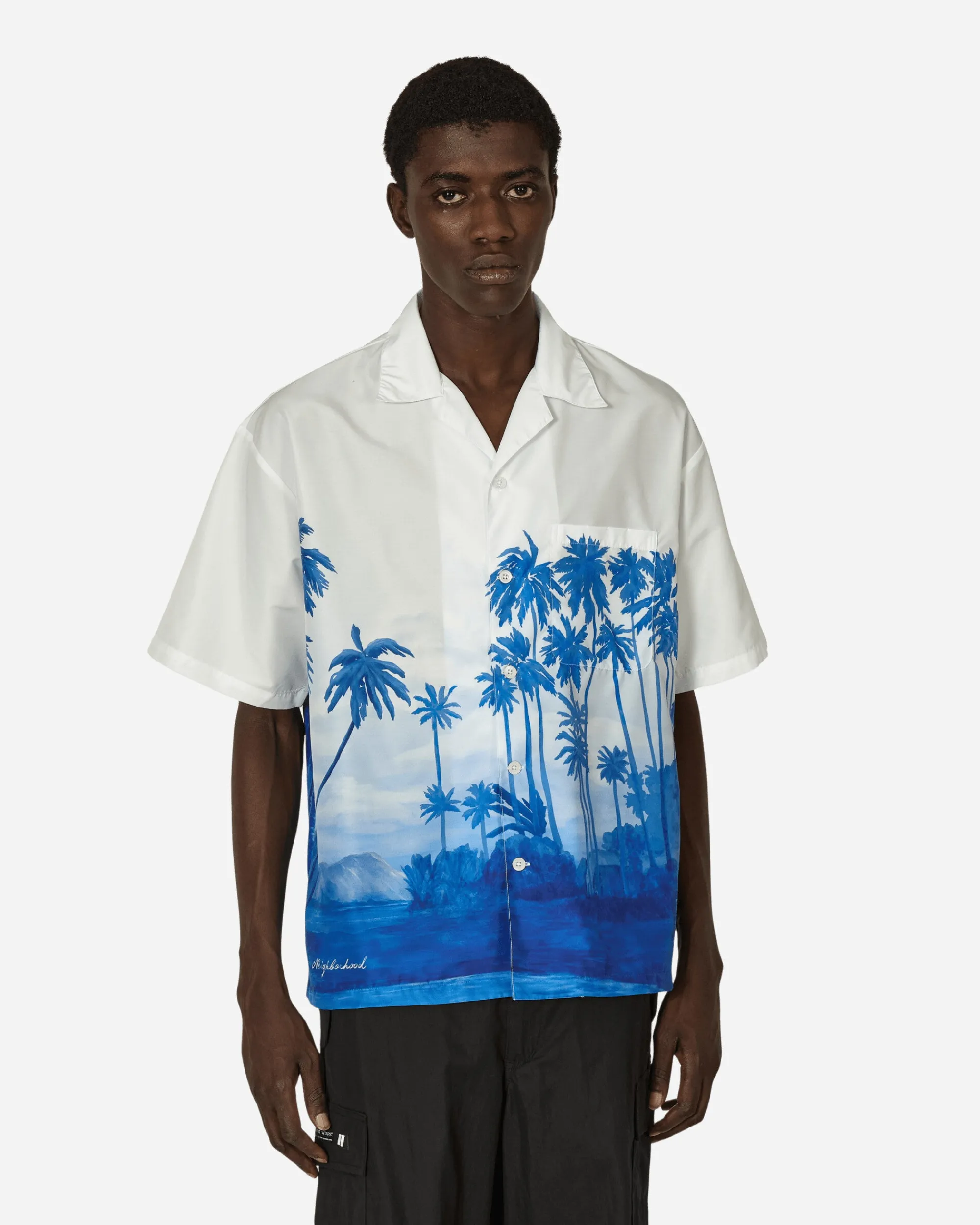 Neighborhood Shirts^Palm Tree Hawaiian Shirt Blue