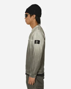 Stone Island Sweatshirts^Panama Recycled Oxide Plating Garment Dyed Cewneck Sweatshirt Lead Grey