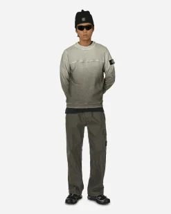 Stone Island Sweatshirts^Panama Recycled Oxide Plating Garment Dyed Cewneck Sweatshirt Lead Grey