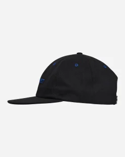 Paccbet Hats|Hats^6-Panel Woven Logo Cap Black