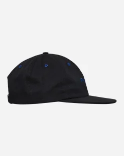 Paccbet Hats|Hats^6-Panel Woven Logo Cap Black