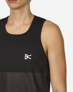 District Vision T-Shirts^Paneled Mesh Singlet Black