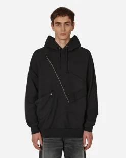 Undercoverism Sweatshirts^Panelled Hooded Sweatshirt Black