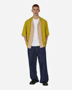Dries Van Noten Shirts^Panelled Shortsleeve Shirt Mustard