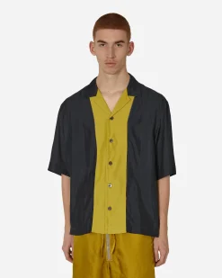 Dries Van Noten Shirts^Panelled Shortsleeve Shirt Anthracite