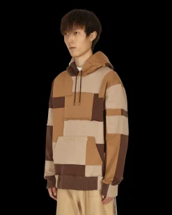 Mastermind World Sweatshirts^Patchwork Hooded Sweatshirt Brown