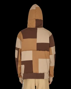 Mastermind World Sweatshirts^Patchwork Hooded Sweatshirt Brown