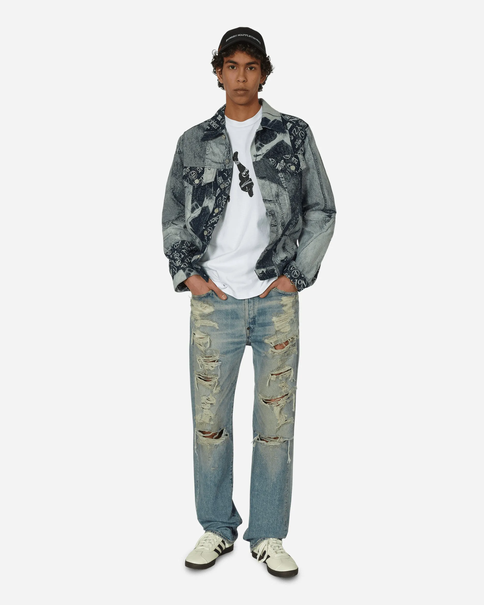 Aries Coats And Jackets^Patchwork Jacquard Trucker Jacket Indigo