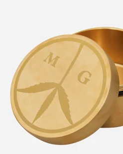 Mister Green High Times^Peace Logo Container Brass