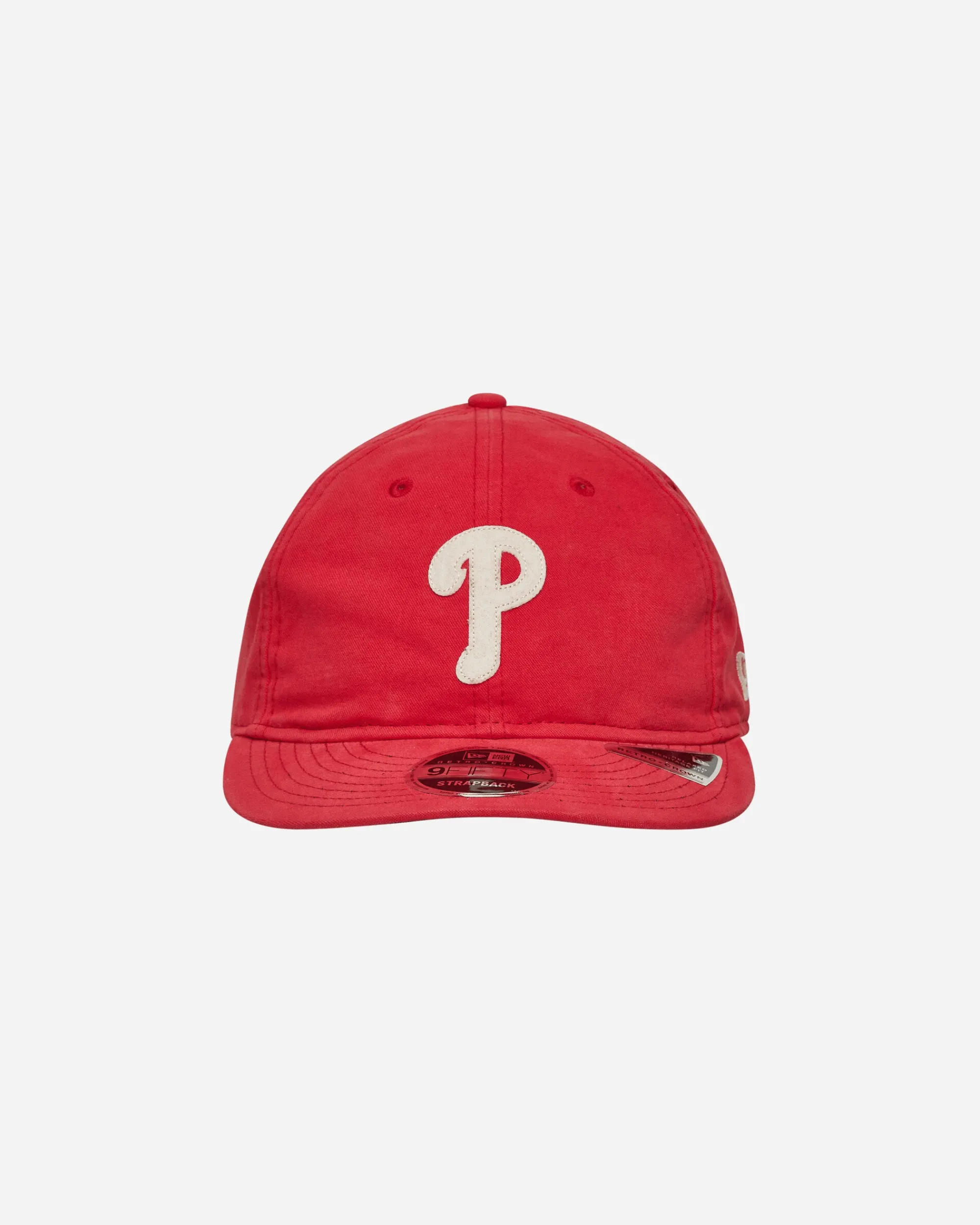 New Era Hats|Hats^Philadelphia Phillies Canvas Felt Logo Retro Crown 9FIFTY Strapback Red
