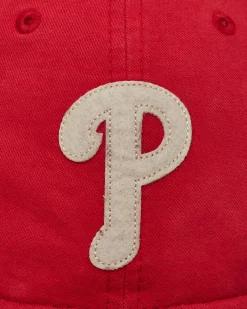 New Era Hats|Hats^Philadelphia Phillies Canvas Felt Logo Retro Crown 9FIFTY Strapback Red