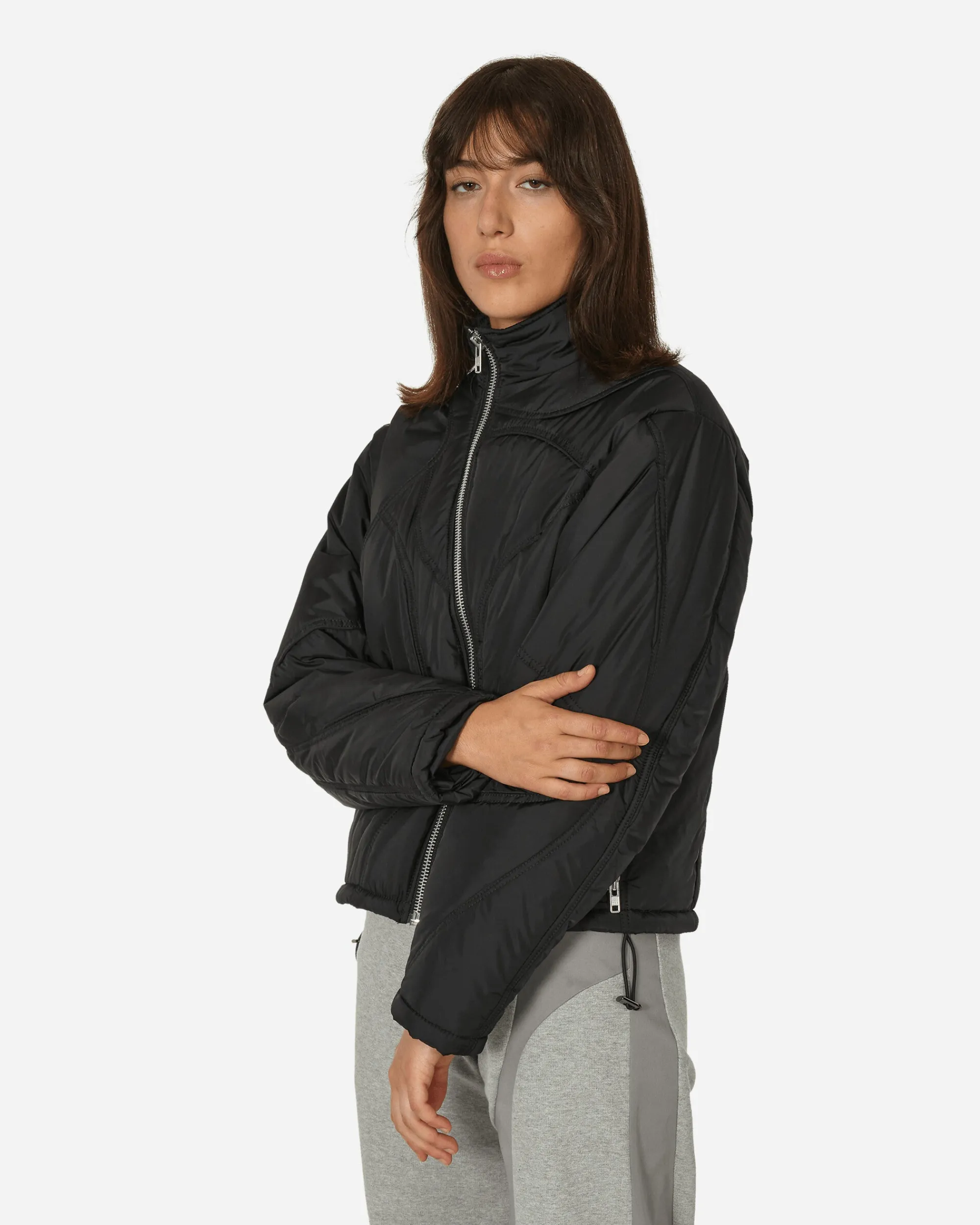 Mainline:RUS/Fr.CA/DE Coats And Jackets^Piping Nylon Puffer Jacket Black