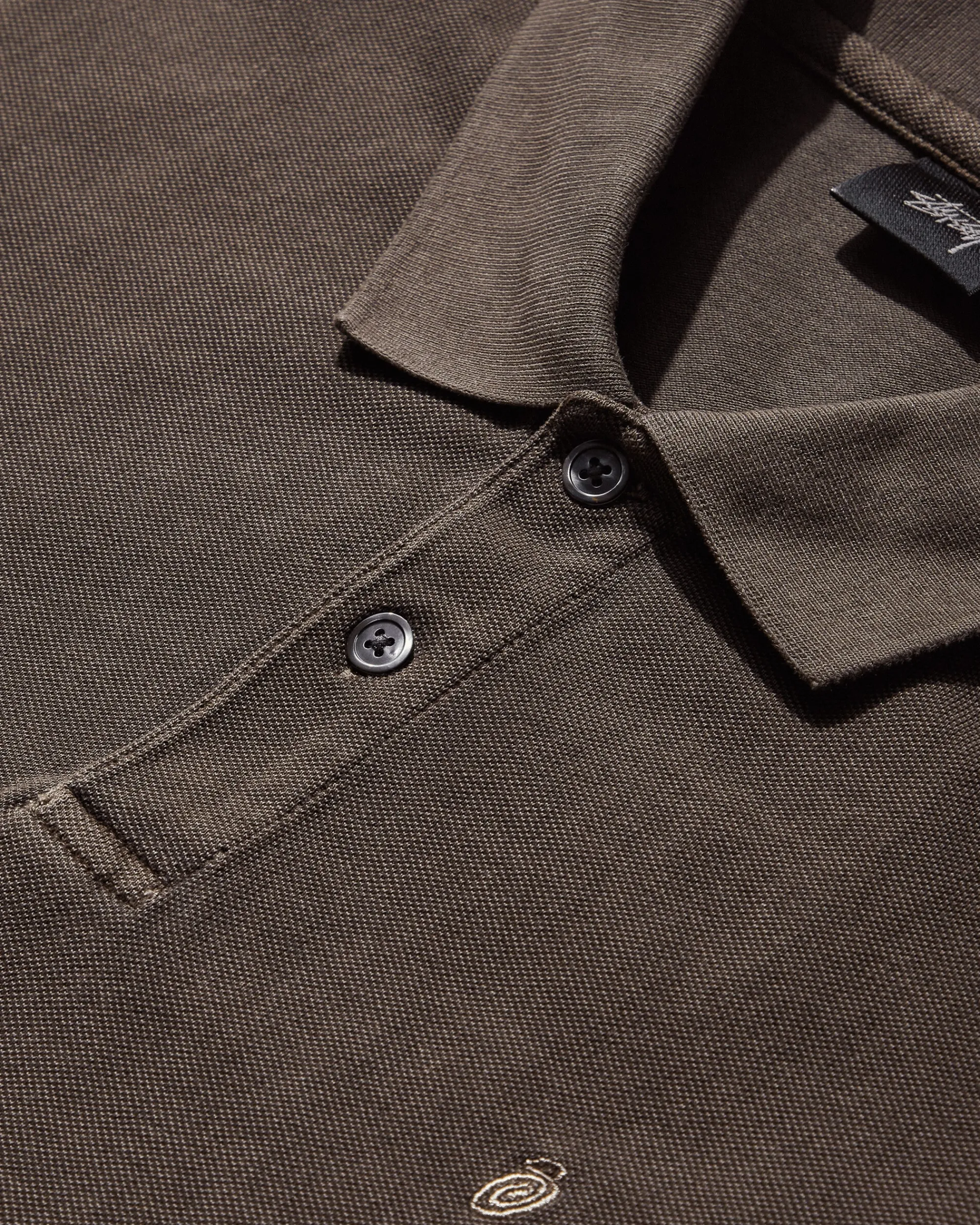 Stüssy T-Shirts^Pique Polo Pigment Dyed Brown