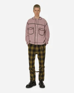 Phingerin Pants^Plaid Wool Ombre Bontage Pants Yellow