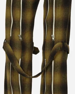 Phingerin Pants^Plaid Wool Ombre Bontage Pants Yellow