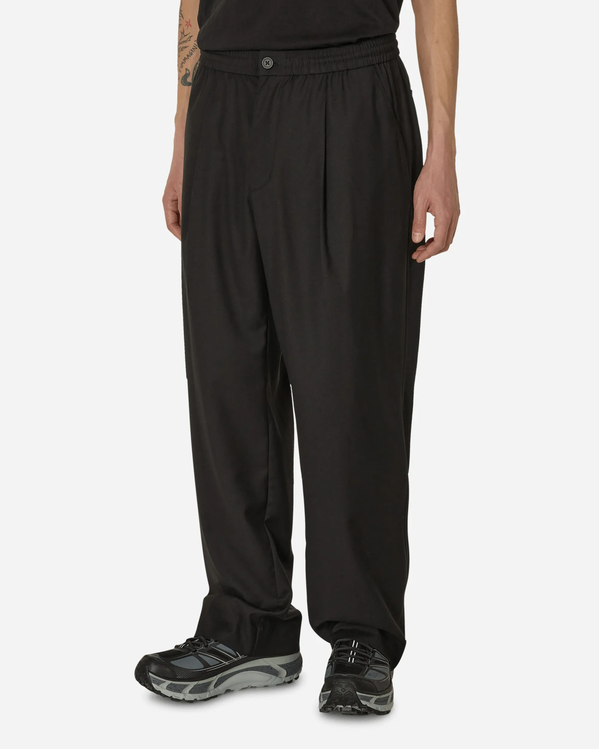 Awake NY Pants^Pleated Wool Pants Black