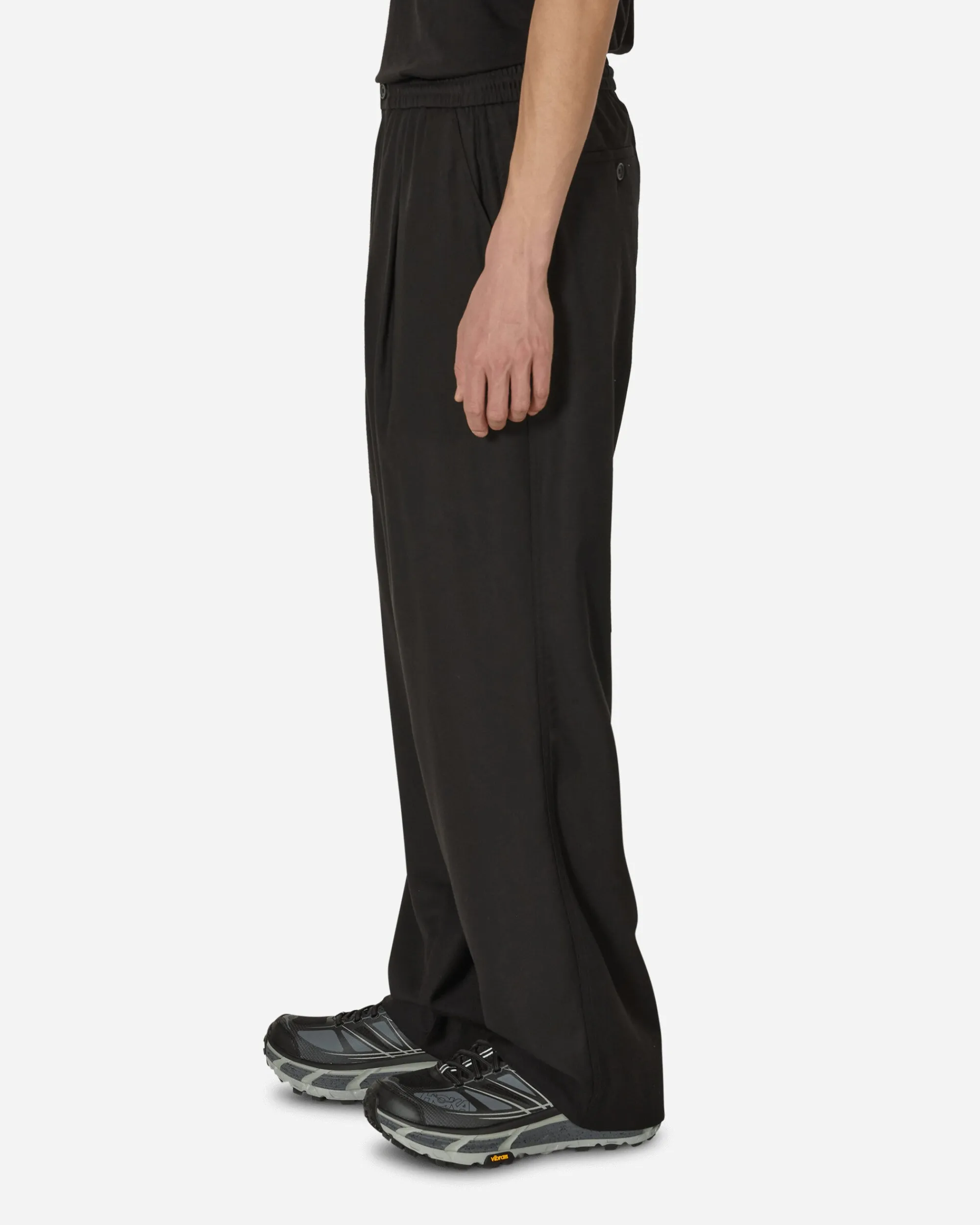 Awake NY Pants^Pleated Wool Pants Black