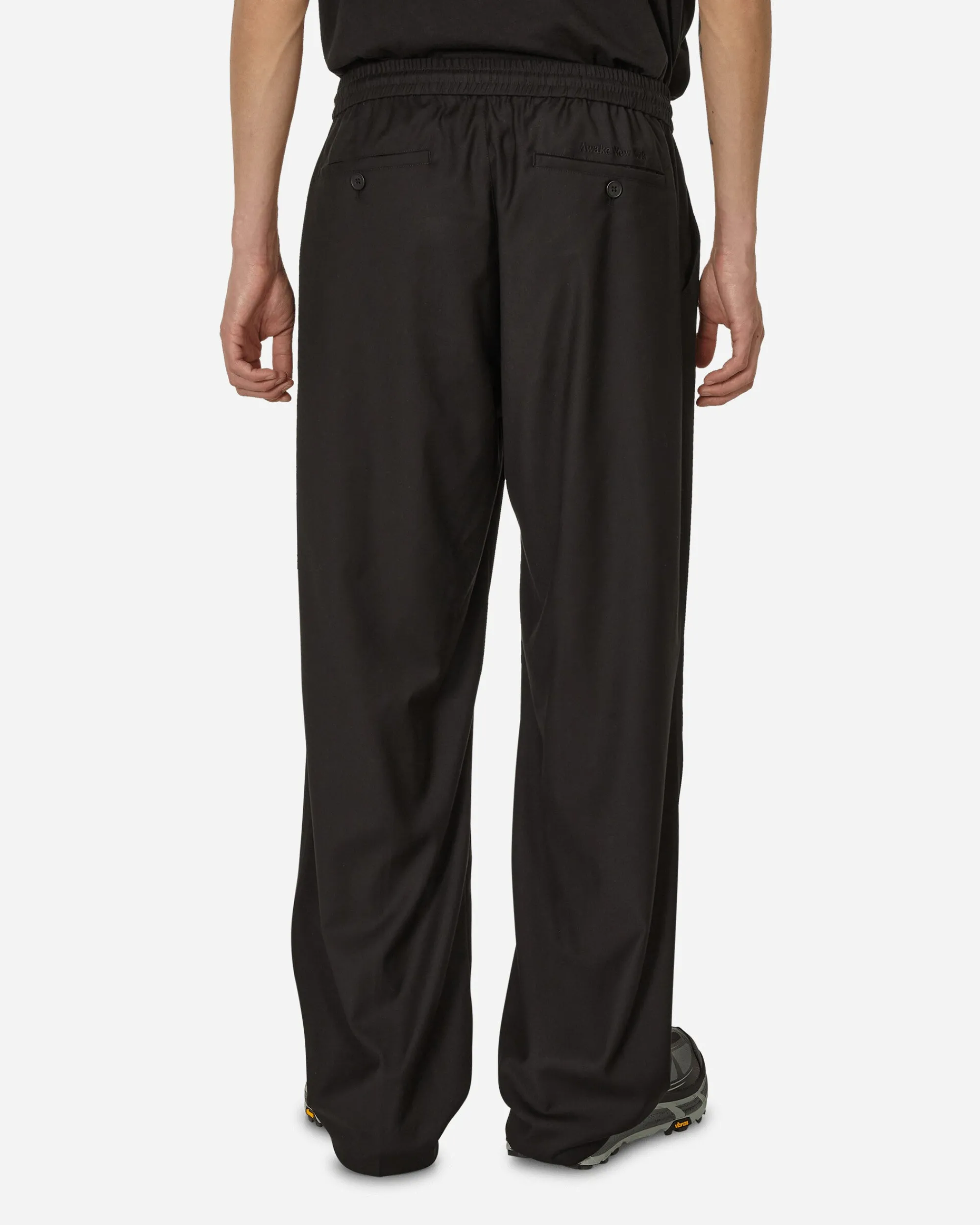 Awake NY Pants^Pleated Wool Pants Black