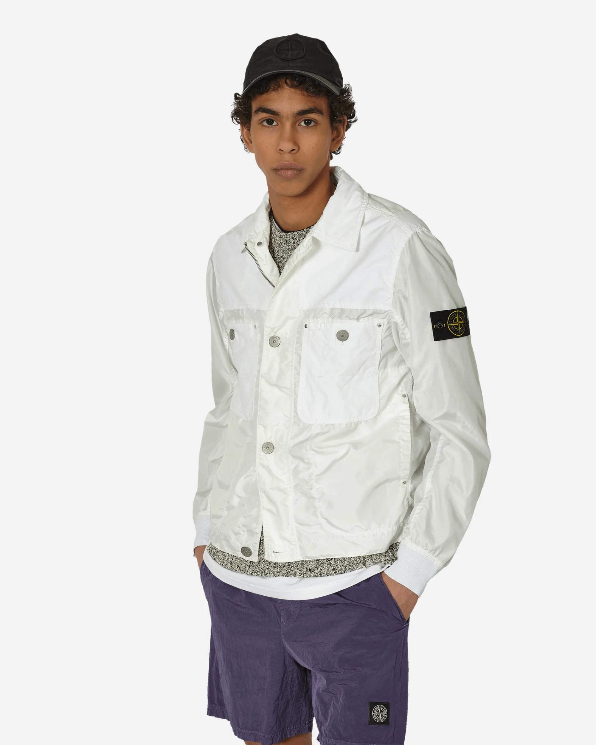 Stone Island Coats And Jackets^Polyester Tela David Light-TC Jacket White