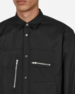 Comme Des Garçons Shirt Shirts^Poplin Zip Shirt Black