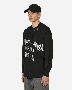 Undercoverism Knitwear^Printed Cotton Cardigan Black