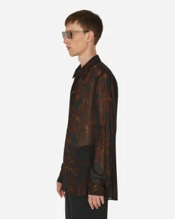 Dries Van Noten Shirts^Printed Fitted Shirt Black