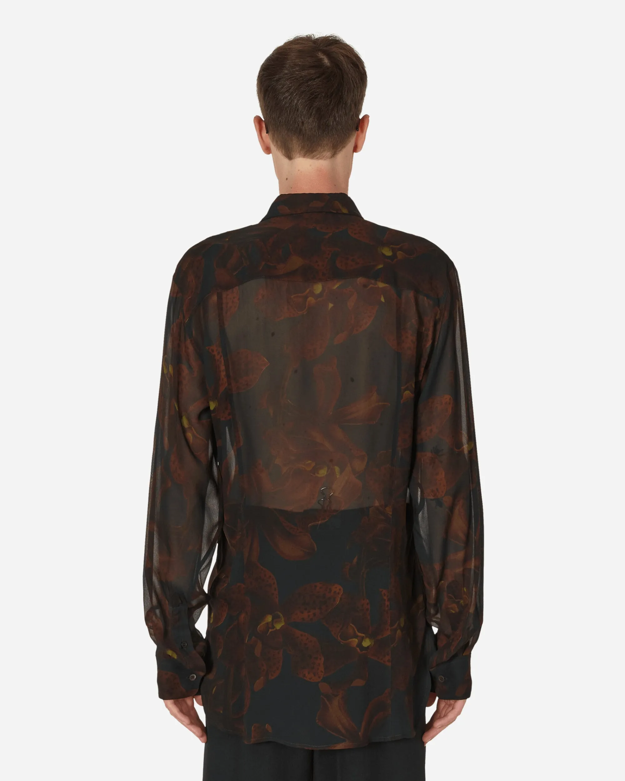 Dries Van Noten Shirts^Printed Fitted Shirt Black