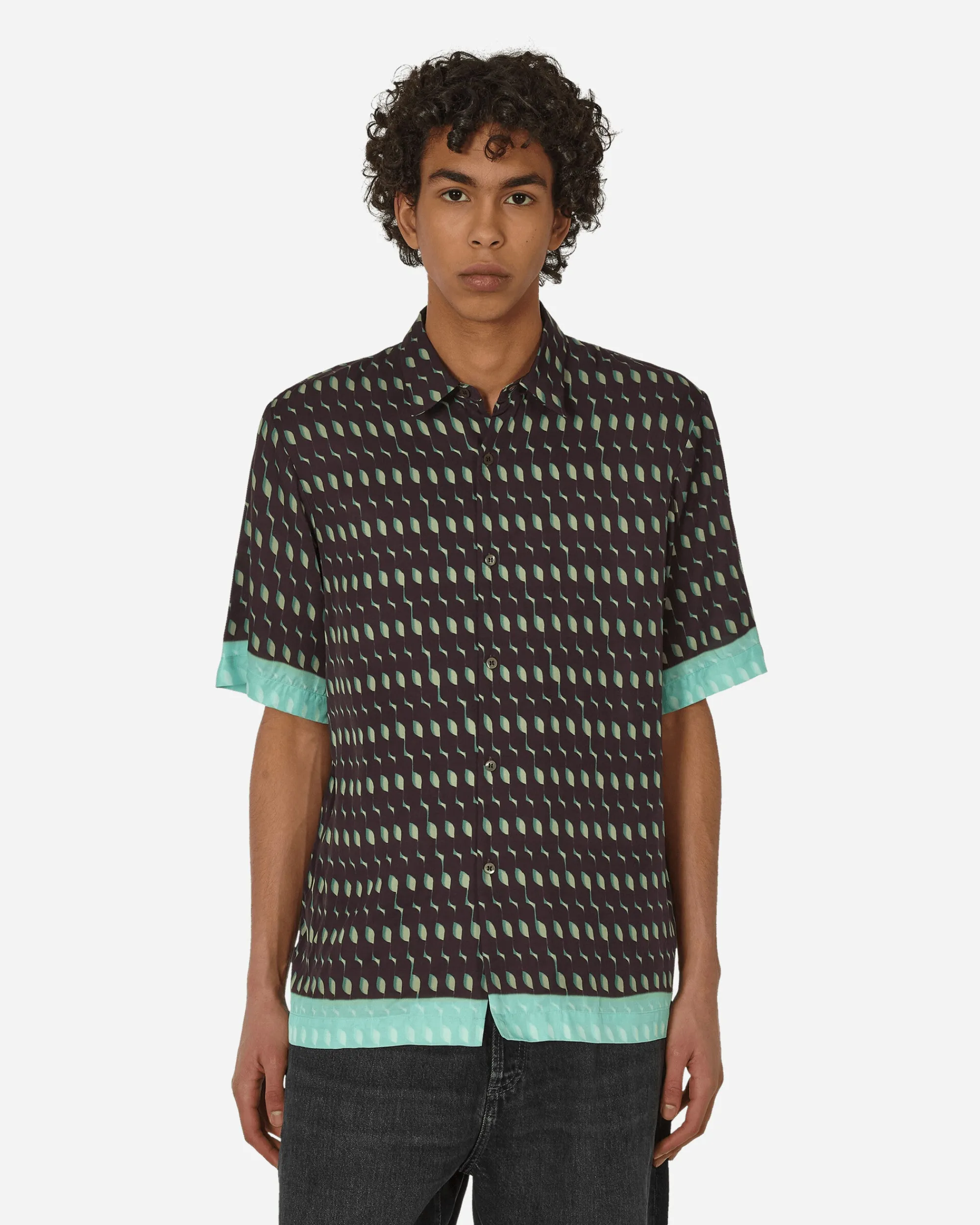 Dries Van Noten Shirts^Printed Shortsleeve Shirt Brown