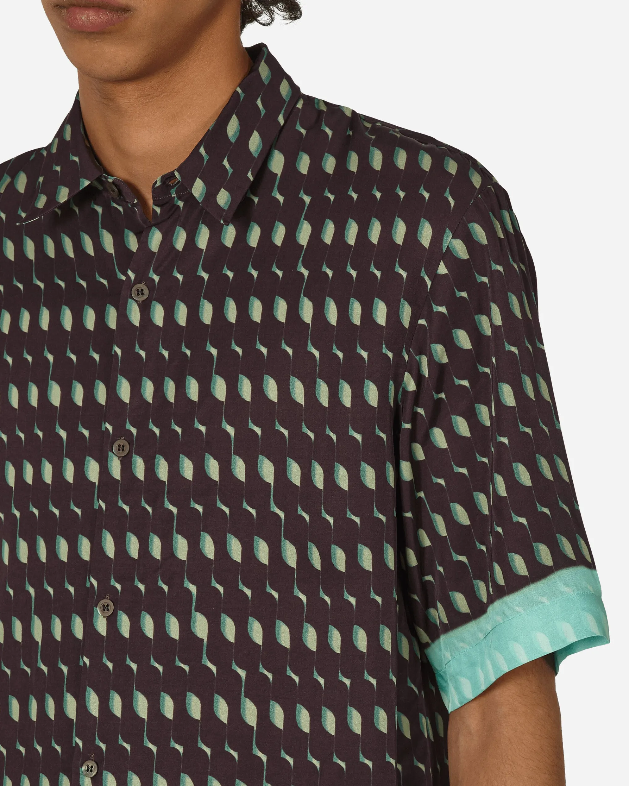 Dries Van Noten Shirts^Printed Shortsleeve Shirt Brown
