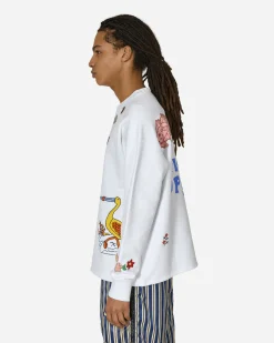 Bode Sweatshirts^Property of Janet Crewneck Sweatshirt White
