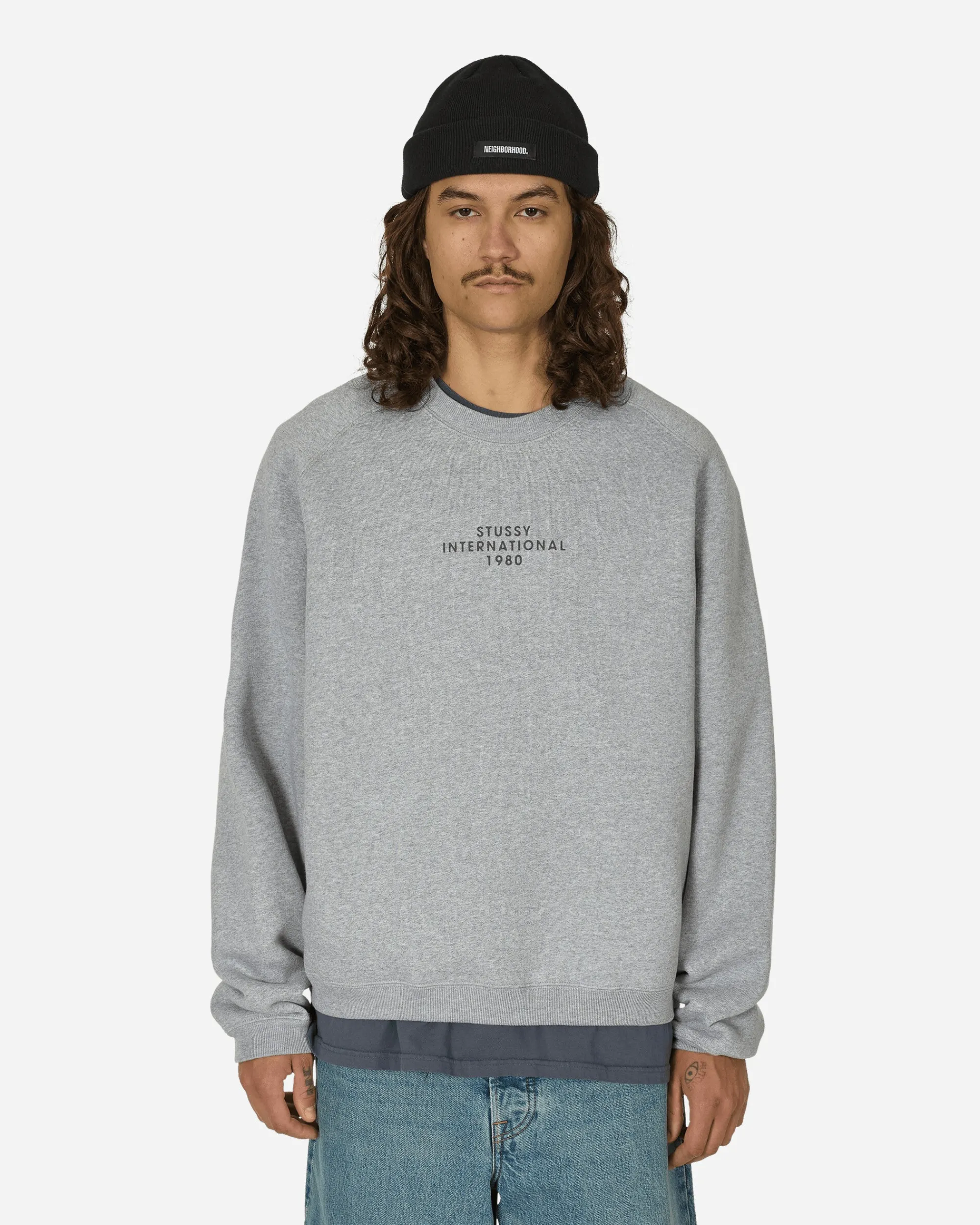 Stüssy Sweatshirts^Raglan Sleeve Crewneck Sweatshirt Grey Heather