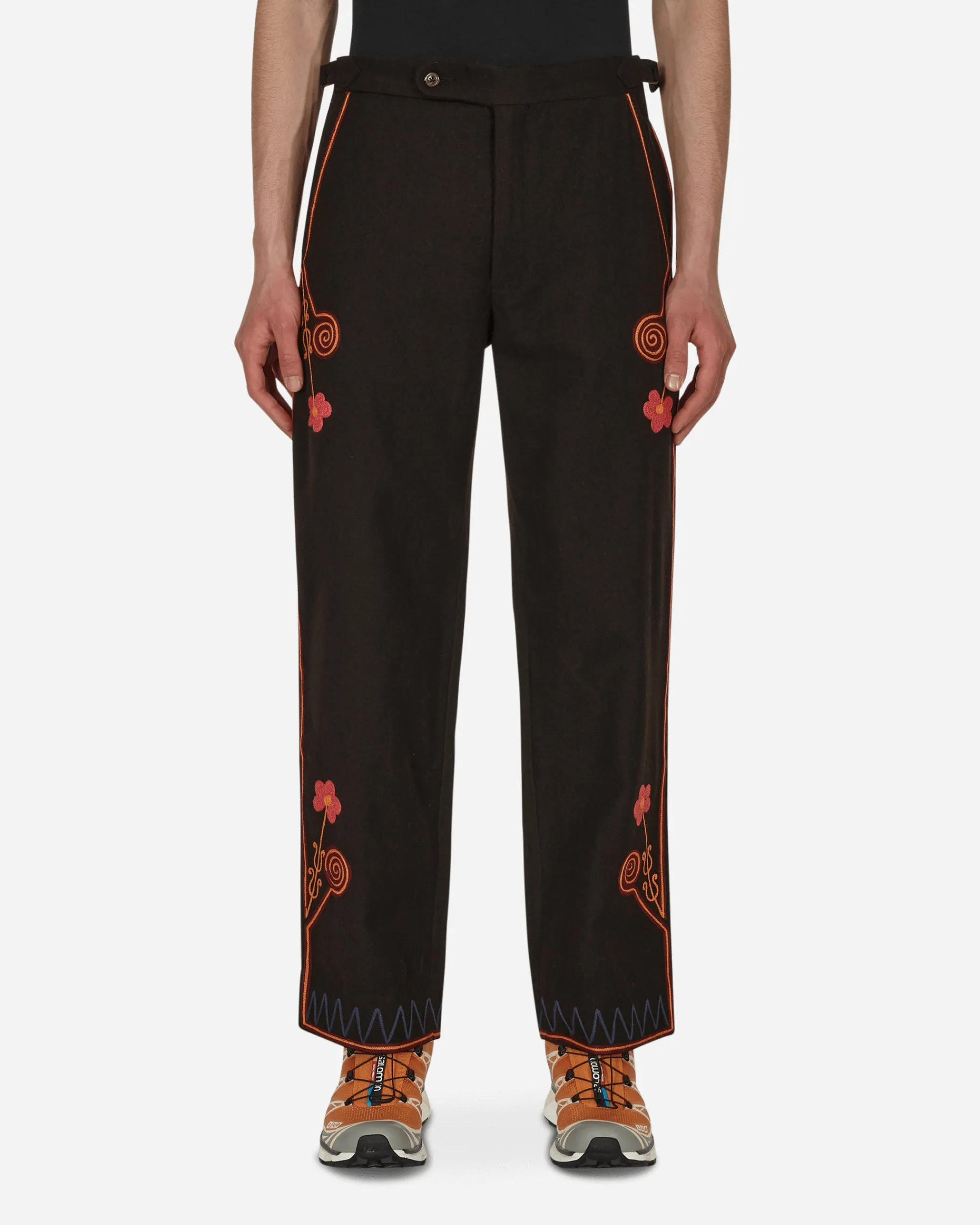 Bode Pants^Rancher Embroidered Trousers Brown