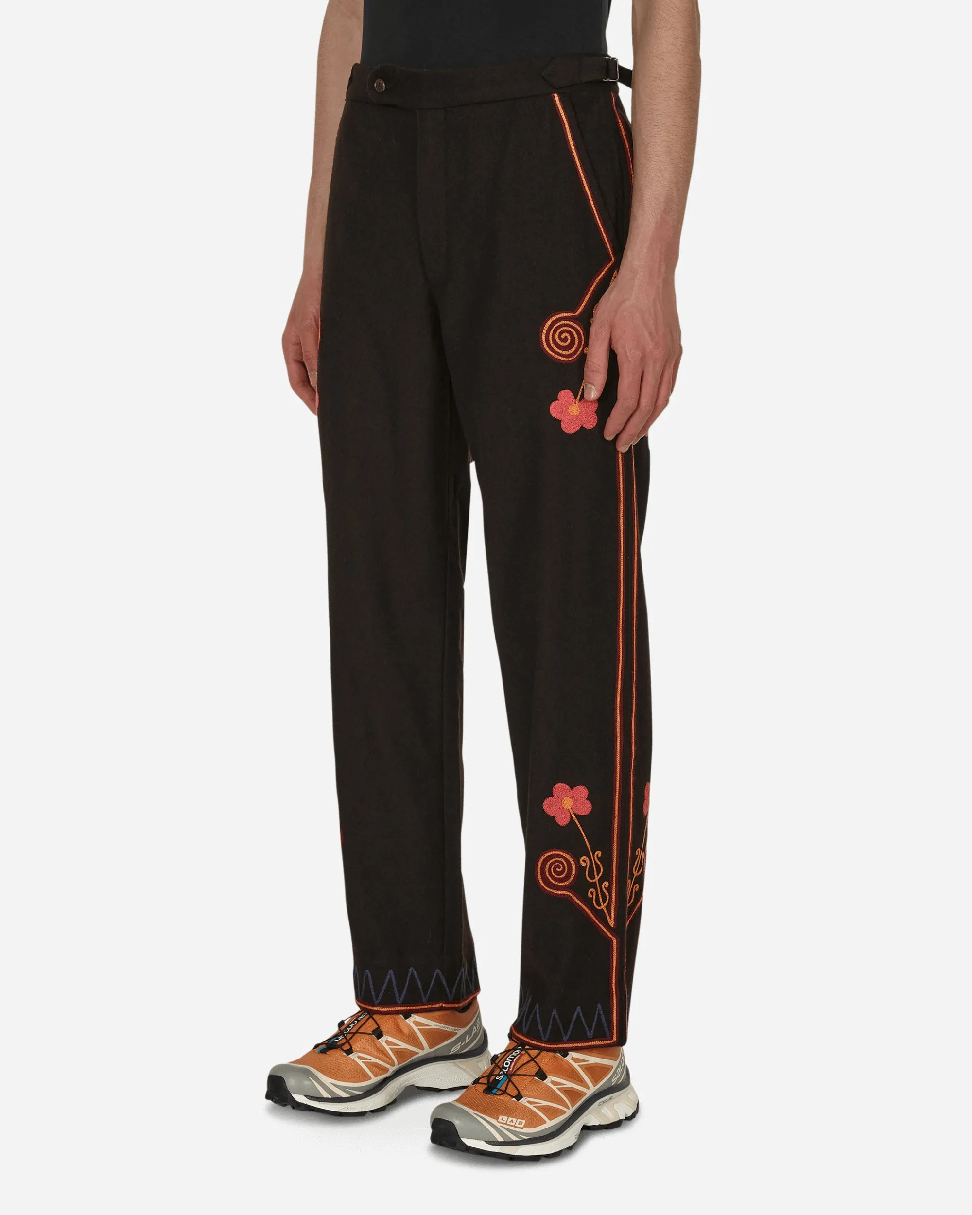 Bode Pants^Rancher Embroidered Trousers Brown
