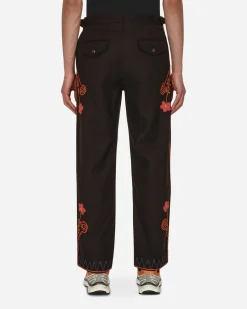 Bode Pants^Rancher Embroidered Trousers Brown