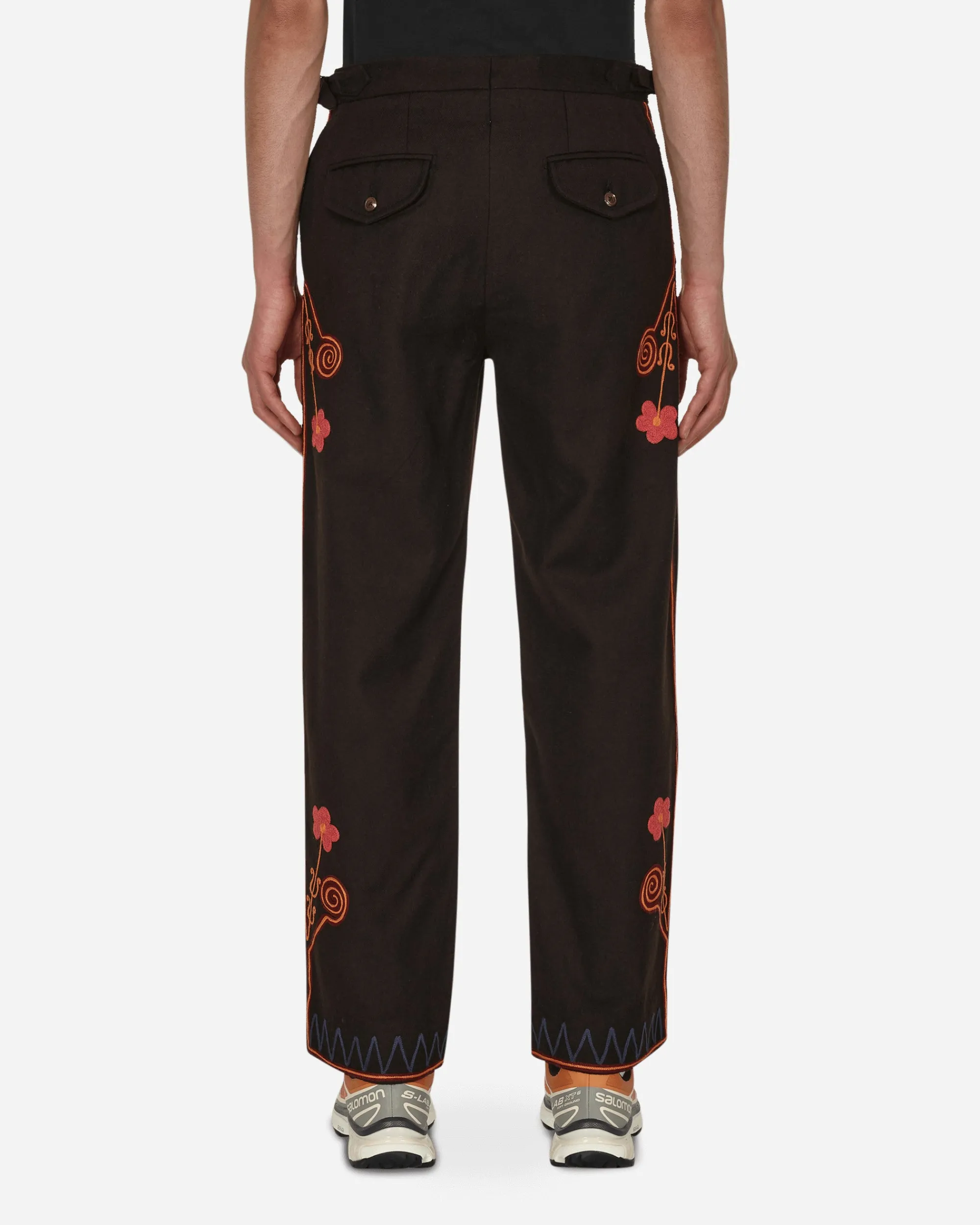 Bode Pants^Rancher Embroidered Trousers Brown