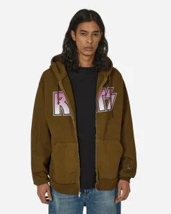Stray Rats Sweatshirts^Ratstar Zip Up Hoodie Olive