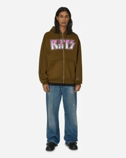 Stray Rats Sweatshirts^Ratstar Zip Up Hoodie Olive