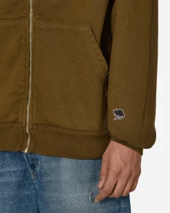 Stray Rats Sweatshirts^Ratstar Zip Up Hoodie Olive