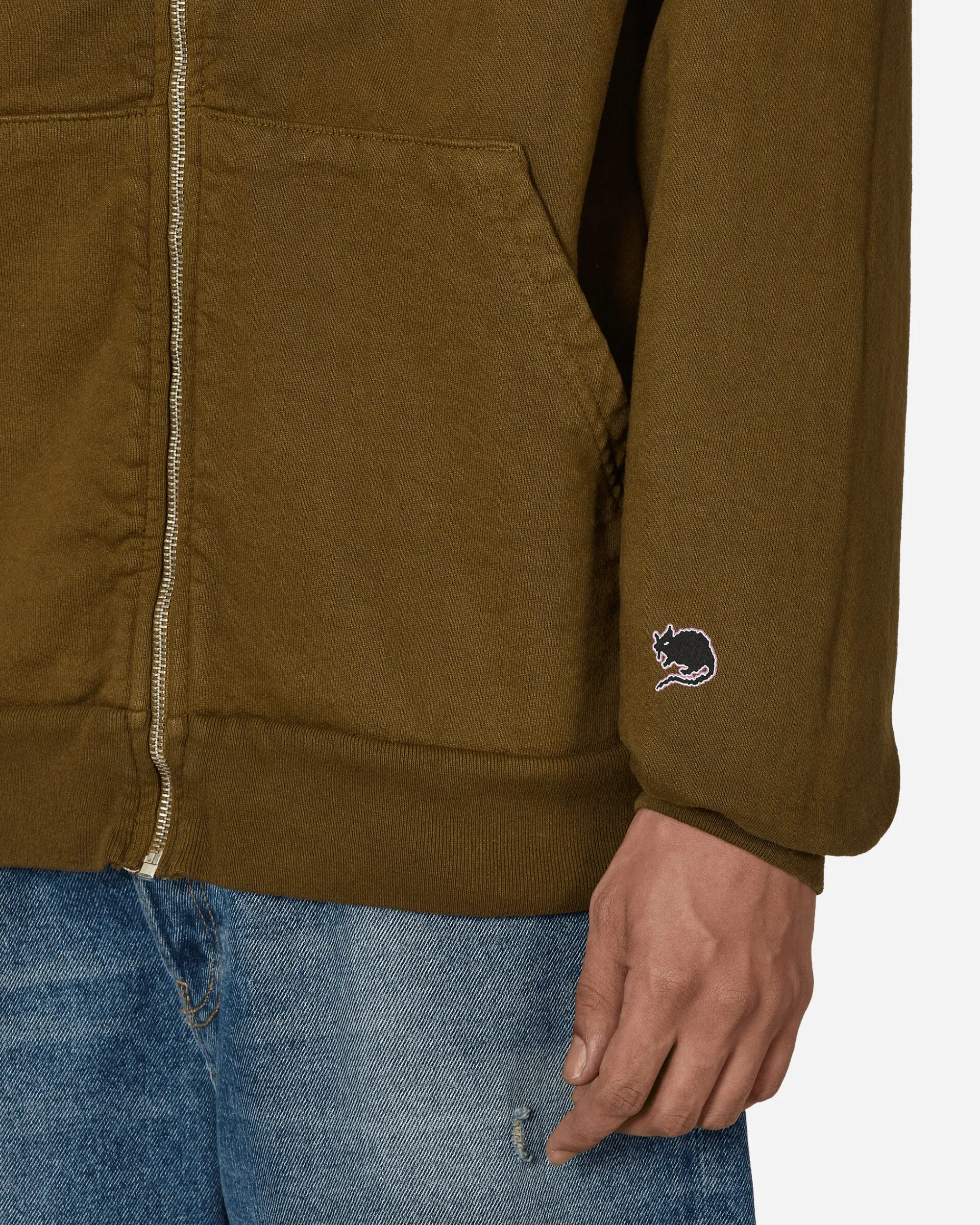 Stray Rats Sweatshirts^Ratstar Zip Up Hoodie Olive