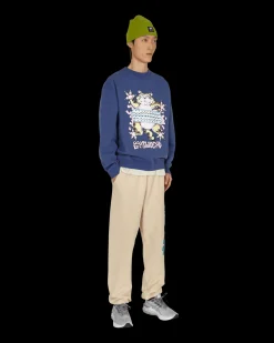 Brain Dead Sweatshirts^Relaxed Cat Crewneck Sweatshirt Blue