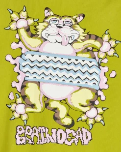 Brain Dead Sweatshirts^Relaxed Cat Crewneck Sweatshirt Green