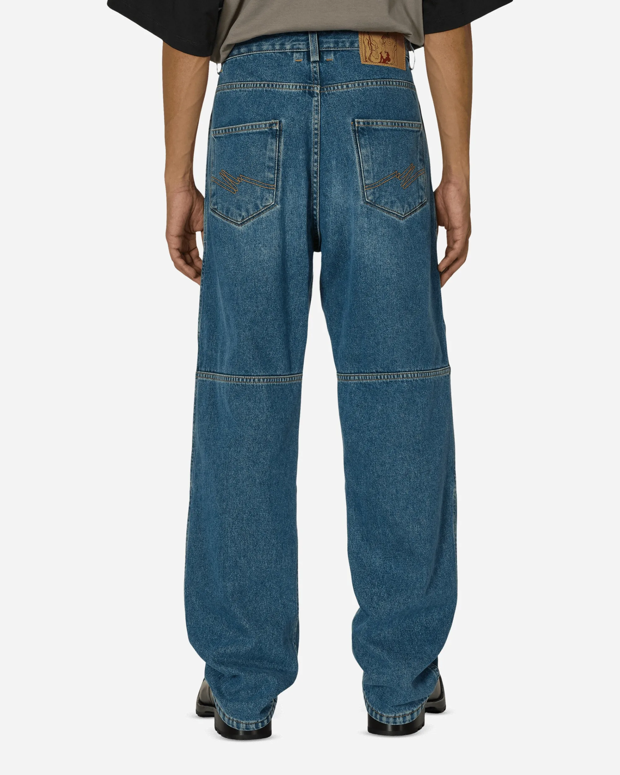 Martine Rose Pants^Reversible Camo Jeans Blue