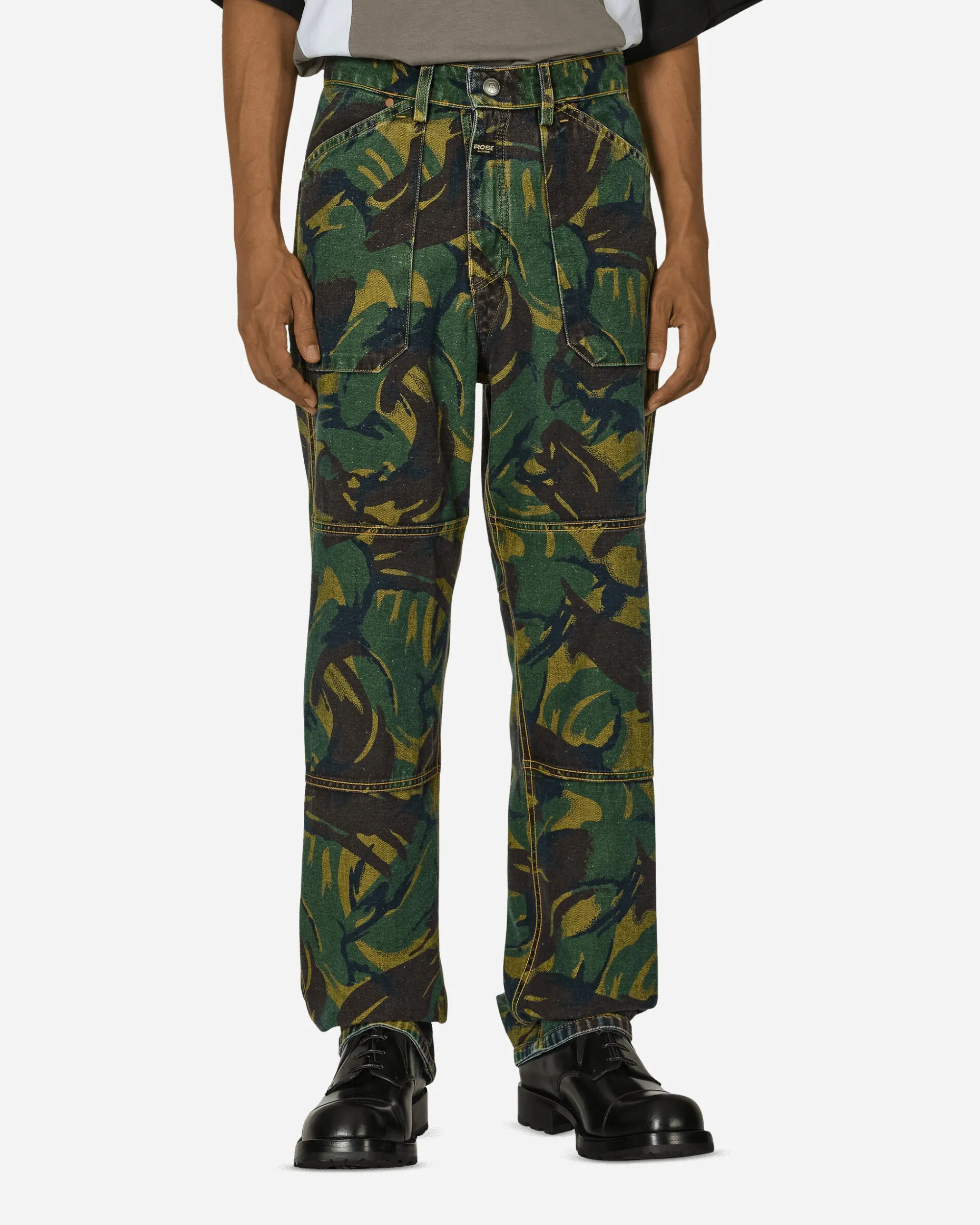 Martine Rose Pants^Reversible Camo Jeans Blue